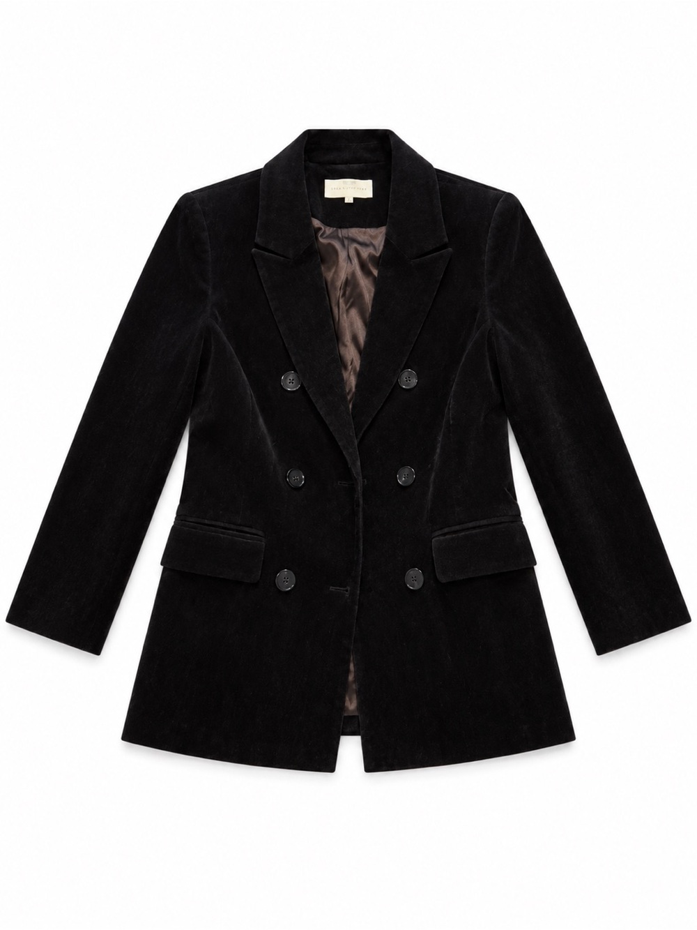 Women's Black Double-Breasted Corduroy Blazer